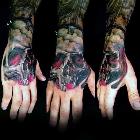 Skull Hand Tattoo Designs For Men Manly Ink Ideas