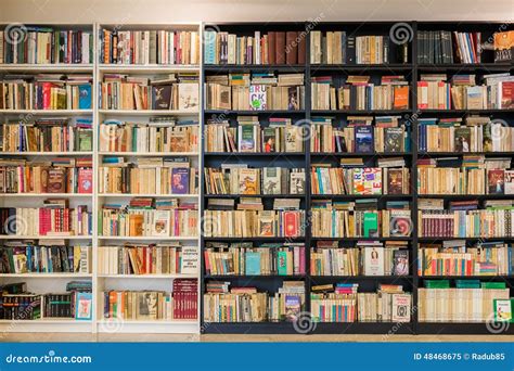 Bookshelf With Old Second Hand Books For Sale Editorial Image Image