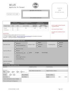 Passport Application Form – The Belize High Commission, London