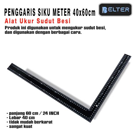 Jual Siku Hitam X Cm Penggaris Siku Meter Penggaris Siku Meter