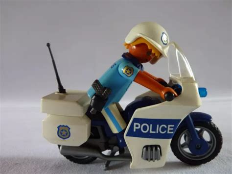 PLAYMOBIL MOTARD MOTO Policier Police Personnagecommissariat Vehicule