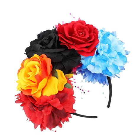 Peony Headband Fiesta Headbands For Women Costume Mexican Flower