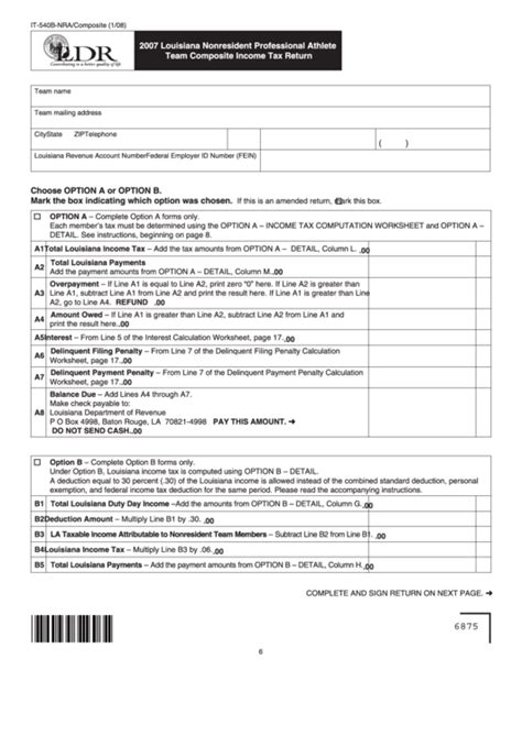 Fillable Form It 540b Nra Team Composite Income Tax Return January