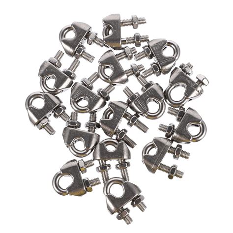 16 Pcs Wire Rope Chuck Hardwares Clamps Steel Cable Clamp Rope Clamp Bolts Clamps