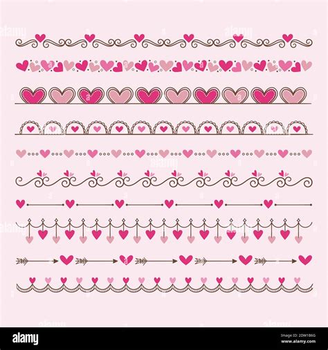 Collection Of Cute Hand Drawn Vintage Borders Valentine S Day Special