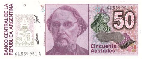 50 Australes Argentina Numista