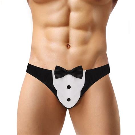 Men Gentle Lingerie Waiter Tuxedo Boxer Brief Sissy Underwear Bikini Thong Panty Ebay