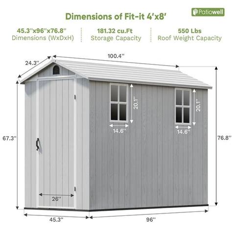 patiowell          plastic outdoor storage shed