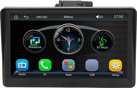 PUSOKEI Estéreo de Coche de Doble DIN CarPlay Inalámbrico Portátil y