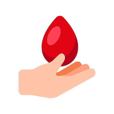 Premium Vector Hand With Blood Drop Icon Health Care Blood Donation