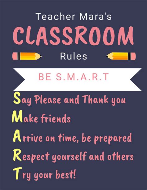 Free Custom Printable Classroom Rules Poster Templates 47 Off