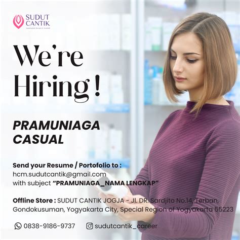 Lowongan Kerja Pramuniaga Casual Di Sudut Cantik Lokerjogja Id