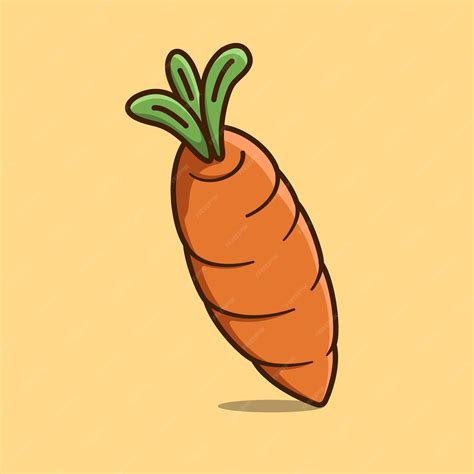 Premium Vector Carrot Simple Cartoon Vector Icon Illustration