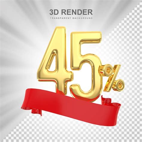 Premium PSD | 45 percent promotion off sale 3d render