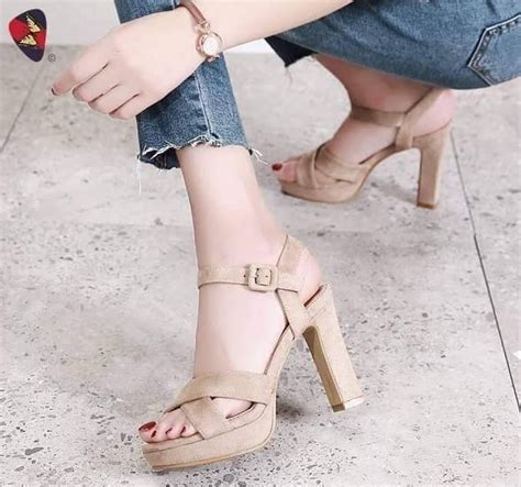 Nude Block Heels 37 Women S Fashion Footwear Heels On Carousell
