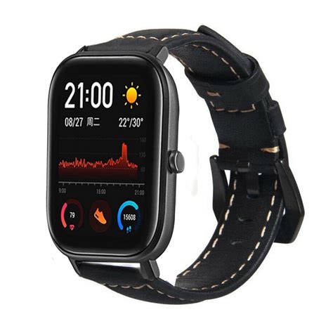 Correa Cuero Xiaomi Amazfit Gts Negra Correasmartwatch Es