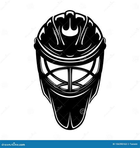 Black Sign Of Hockey Goalkeeper Helmet Stock Vector Illustration Of