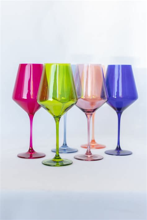 Estelle Colored Wine Stemware - Set of 6 {Mixed Set} – Estelle Colored ...