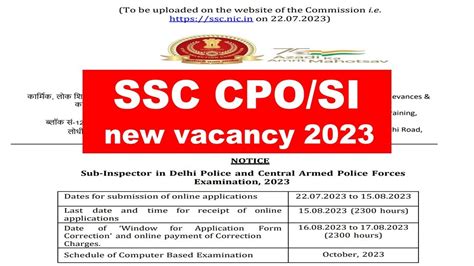 Ssc Cpo Si New Vacancy Ssc Cpo Vacancy Ssc Cpo Syllabus