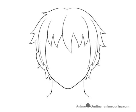 Anime Boy Hair Drawing Outline