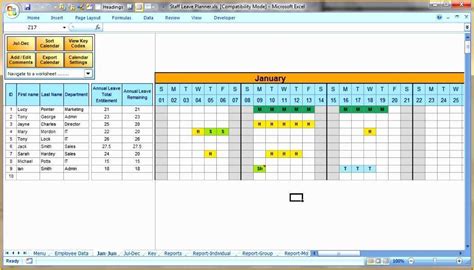 Free Annual Leave Planner Excel Template Of 6 Annual Calendar Template Excel Exceltemplates ...