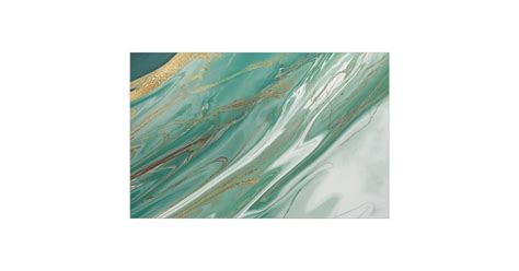 Emerald Jade Green Gold Accented Painted Marble Fabric Zazzle