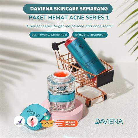 Jual DAVIENA SKINCARE PAKET GLOWING ACNE GOLD SERIES Shopee Indonesia