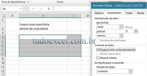 Como Inserir Quebra De Texto No Excel Texto Exemplo