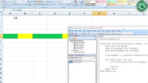 How To Count Cells Color In Excel Vba Udf Youtube