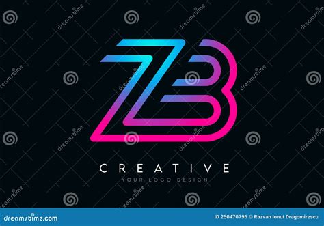 Monogram Lines Zb Z B Letter Logo Design Creative Icon Modern Letters