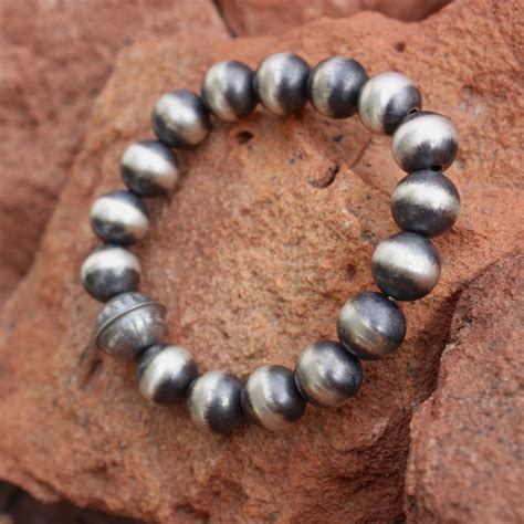 Navajo Pearl Bracelet Sterling Silver 10mm 12mm Indigenous | Etsy