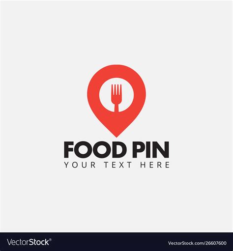 Food Pin Logo Design Template Isolated Royalty Free Vector