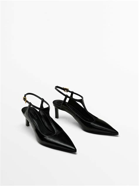 Туфли на каблуке с ремешком · Черный · Туфли На Каблуках | Massimo Dutti