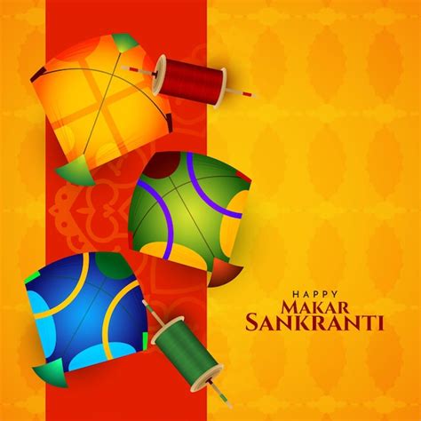 Free Vector Cultural Makar Sankranti Indian Festival Background