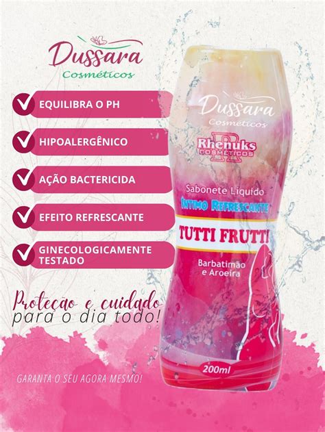 Sabonete Ntimo Refrescante Tutti Frutti Ml Dussara Cosmeticos