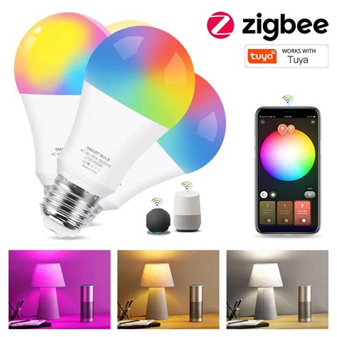 18w Zigbee 3.0 Led Light Bulb Rgb+ww+cw E27 Tuya Smart Home Led Lamp ...