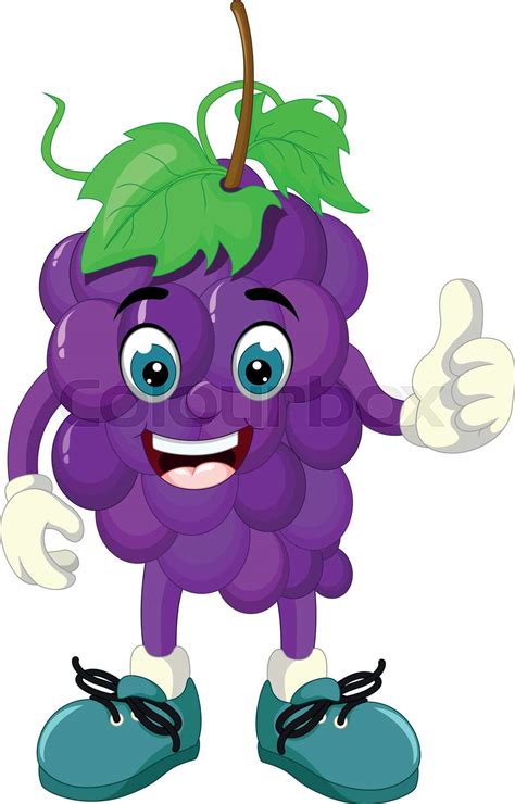 Funny Purple Grape Cartoon | Stock vector | Colourbox