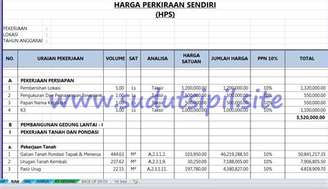 Contoh Rab Rumah 2 Lantai Excel Simpleqlero