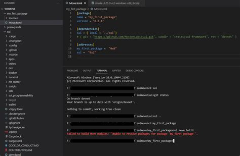 Sui Failed To Build Move Modules Unable To Resolve Packages For