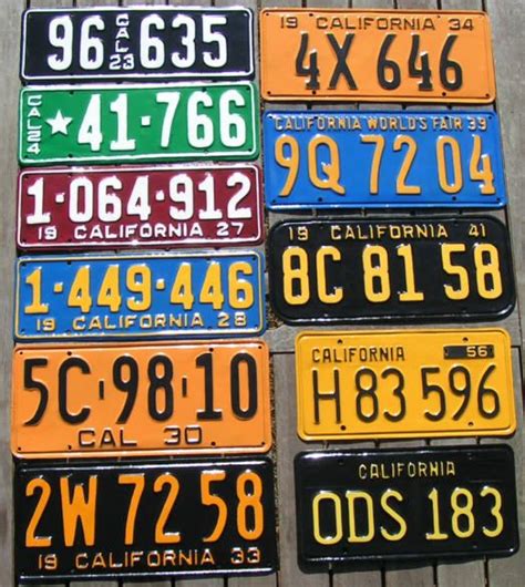 California License Plates | Old license plates, Timeless treasures ...