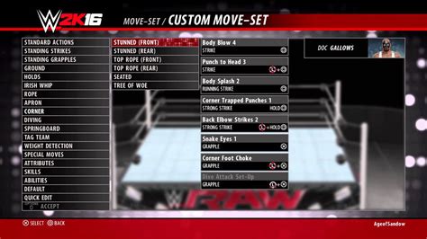 Wwe 2k16 Doc Gallows Moveset Youtube