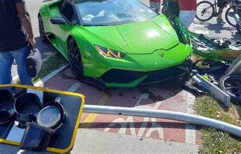 Motorista de Lamborghini persegue ladrão de Rolex e bate carro em São