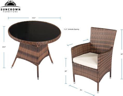 Suncrown 5 Piece Wicker Outdoor Dining Set With 35 Round Table Patio