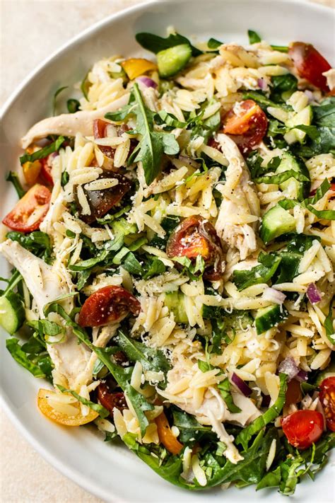 Lemon Orzo Salad With Chicken • Salt And Lavender