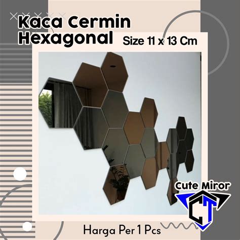 Jual Kaca Cermin Hexagonal Ukuran X Cm Cermin Aesthetic Dekorasi