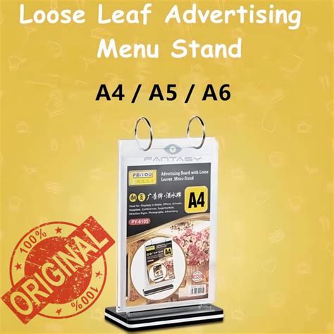 A4 A5 A6 Acrylic Advertising Menu Board Display Menu Stand Restaurant