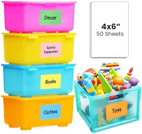 Amazon.com: MESS Large Bin Labels for Storage Bins (50 6x4) Storage Bin Labels - Pantry Labels ...