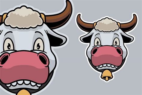 cow head mascot vector illustration cartoon style 10424987 Vector Art at Vecteezy