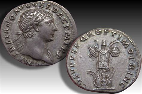 Roman Empire Ar Denarius Circa A D Trajan Trajanus Rome