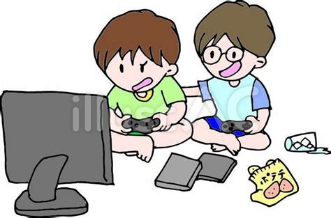 ゲームをする男の子イラスト No 824676｜無料イラスト・フリー素材なら「イラストac」